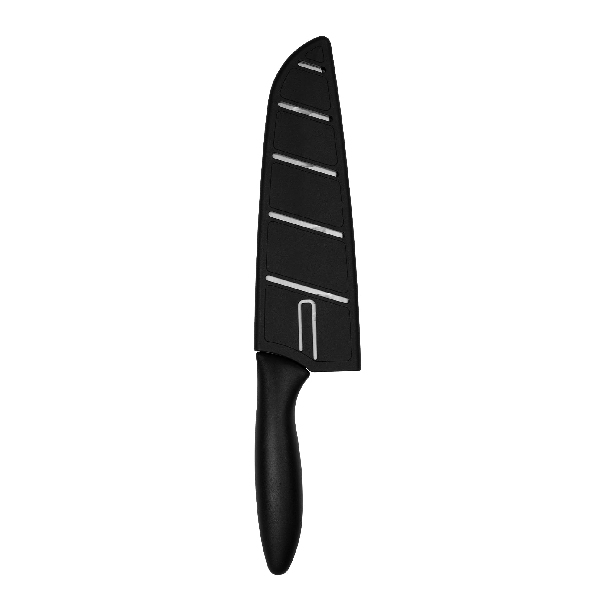 6.5-Inch Kershaw Santoku Knife - Japanese Style All-Purpose Kitchen Knife with Granton Blade, Razor Sharp Stainless Steel, Ergonomic Handle, Includes Sheath