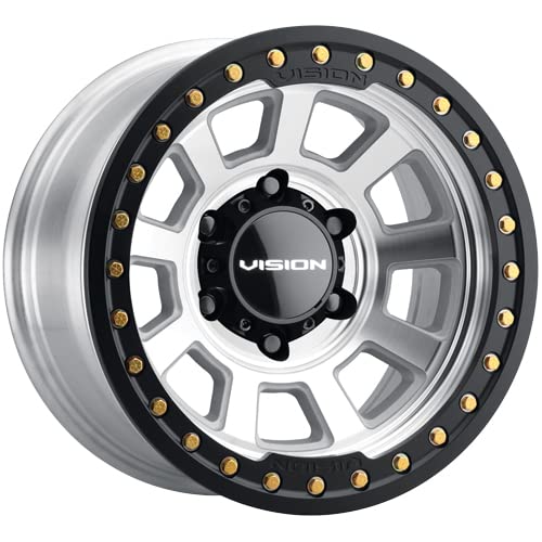 350 OJOS BEADLOCK Vision Custom Wheel - 17x9, -40 Offset, 6x139.7 Bolt Pattern, 106.2mm Hub - Machined with Satin Black Beadlock Ring Rim