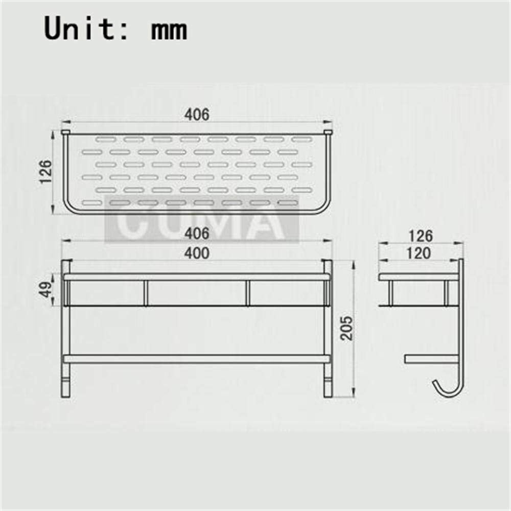 Bathroom accessories wall all copper bath towel rack hanging rack Bathroom Shelf (color : Black (double))