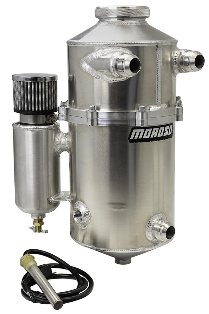 Split Top Moroso 22619 Dry Sump Oil Tank, 7" Diameter w/Oil Preheater