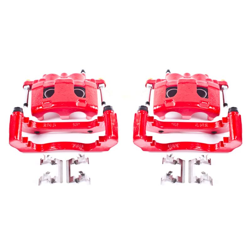 Power Stop Front S4988 Pair of Powder Coated High-Temp Red Calipers For Buick Lucerne, Chevrolet Impala, Chevrolet Impala Limited, Chevrolet Monte Carlo [Model Specific]