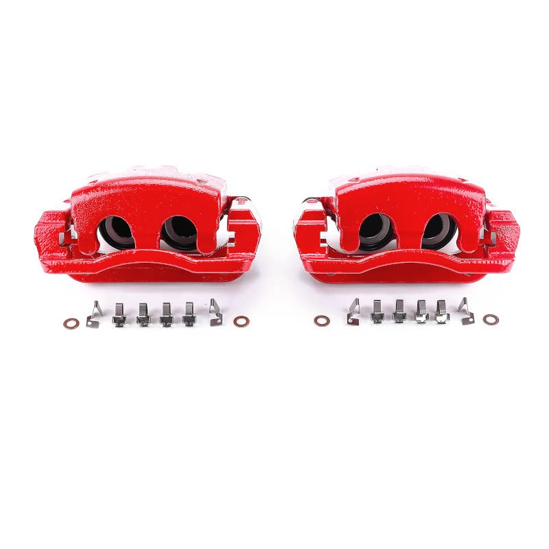Power Stop S4920 Rear Pair of High-Temp Red Powder Coated Calipers for Ford F-250 Super Duty 2005-2007, Ford F-350 Super Duty 2005-2007 [Model Specific]