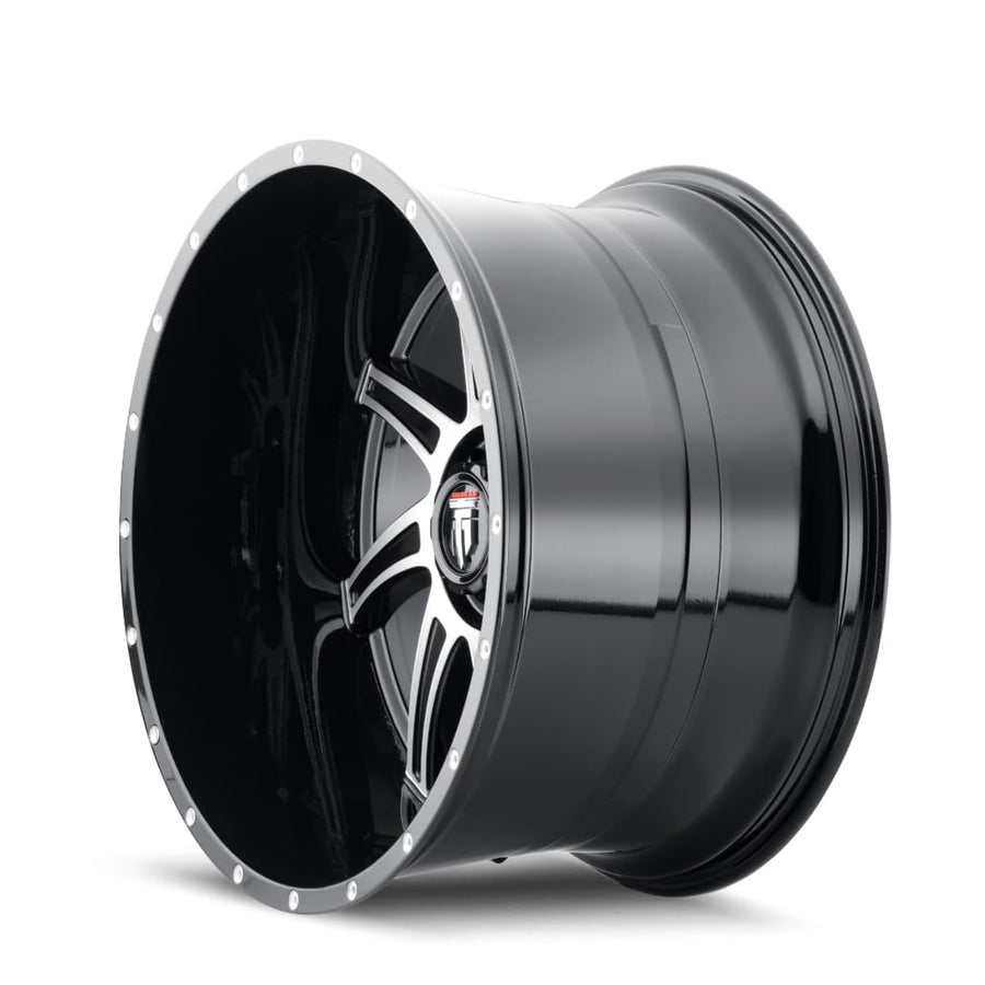 AT162-2150BM-24 American Truxx Vortex At162 Black/Machined 20X10 5-150 -24mm 110.3mm