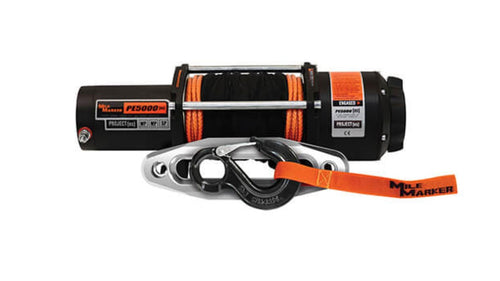 Winch Mile Marker 77-53120W PE5000 5000 lb Pulling Capacity | 50' of Synthetic Rope | 3.8 HP Permanent Magnet Motor | 3-Stage Gear System