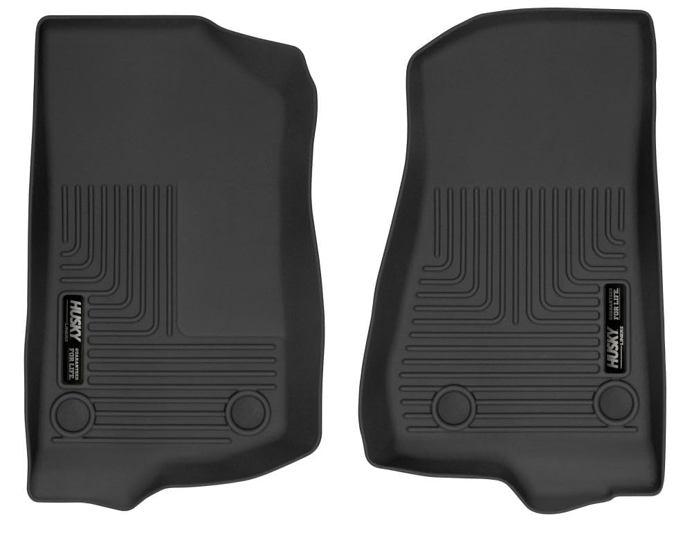 Husky Liners Floor Mats X-act Contour | Fits 2018-2025 Jeep Wrangler JK/JL; 2020-2025 Jeep Gladiator | Front Row, 2-pc Black - 54531