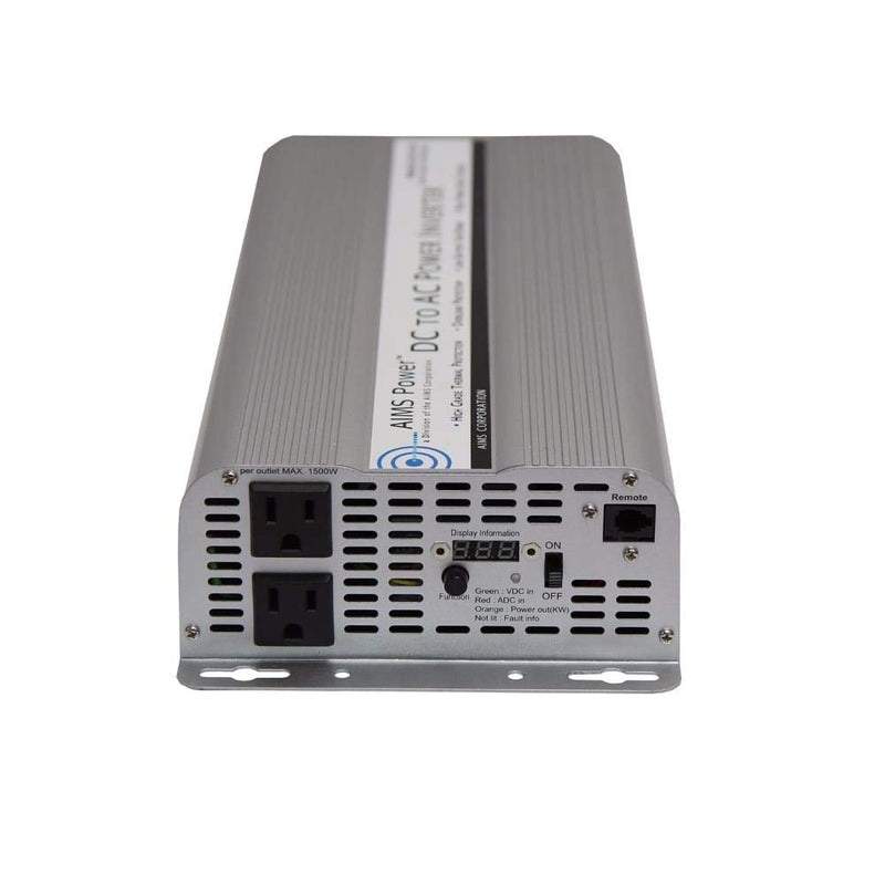 2500 Watt AIMS Power Modified Sine Power Inverter, 5000 Watt Surge Peak Power, and AC Outlets