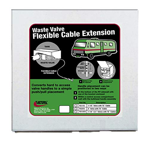 72" Valterra TC172 Flexible Cable Kit with 1-1/2" Valve, Black