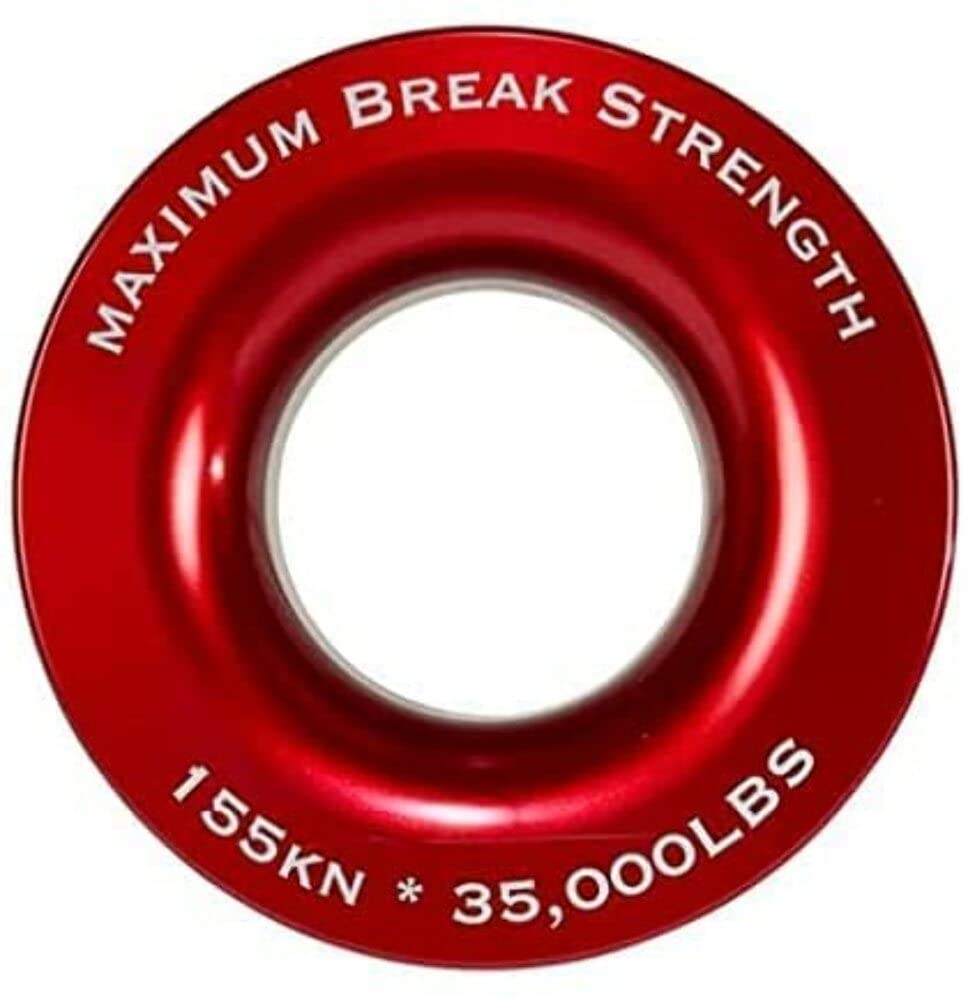 Recovery Ring Overland Vehicle Systems 2.5" 10,000 lb. Red with Storage Bag - T6 6061 Aircraft Grade Aluminum - for Use for Truck, SUV, ATV and UTV
