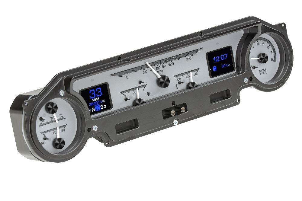 Dakota Digital HDX-64F-FAL-S Analog Gauge System Compatible with 1964-65 Ford Falcon, Ranchero and Mustang Silver Alloy
