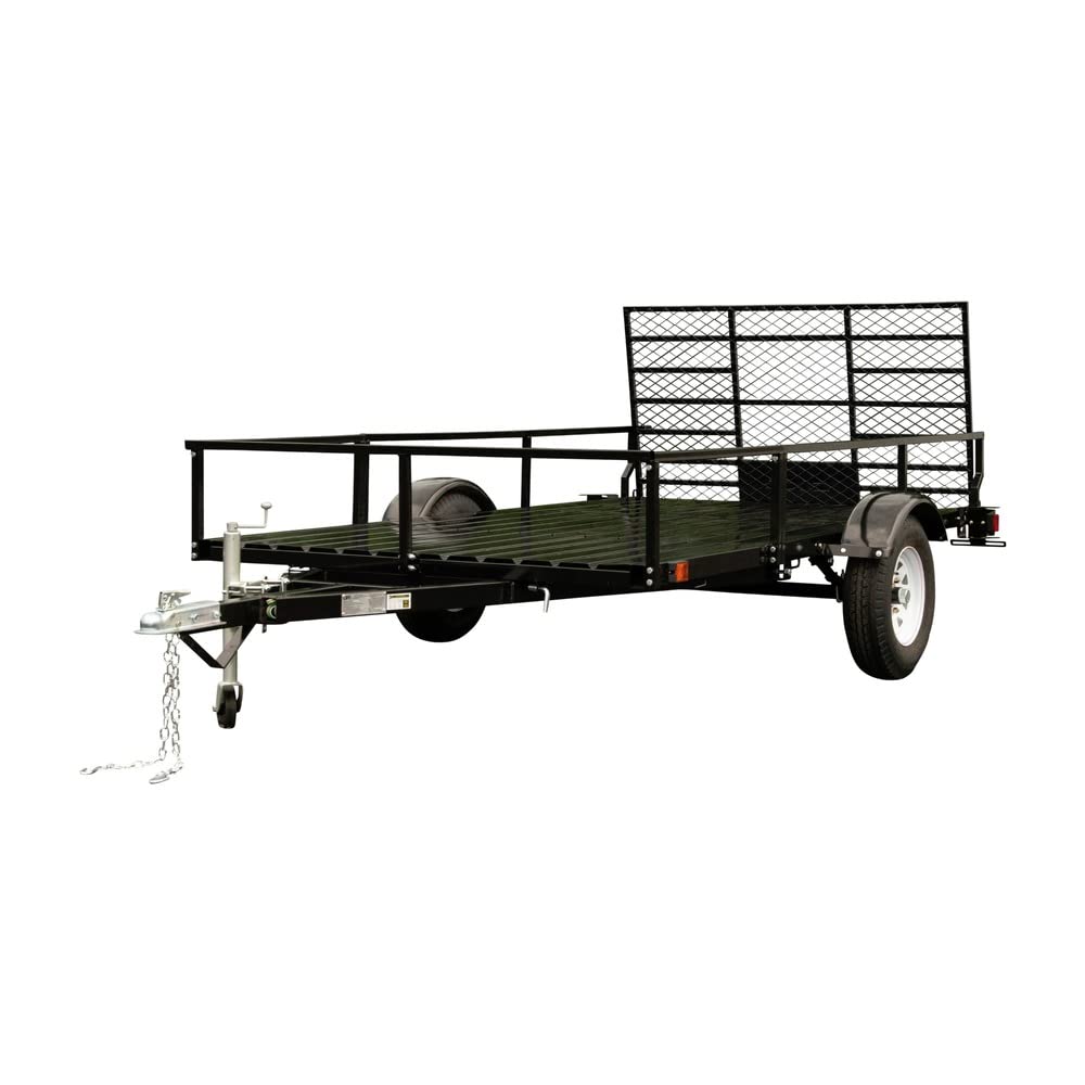 6 ft. DK2 x 10 ft. Single Axle Black UV Powder Coated Open Rail Trailer