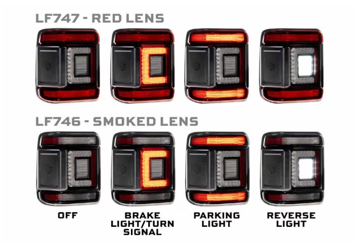 Morimoto XB Smoked LED Low Profile Taillights for Jeep Wrangler 2018 (LF746)