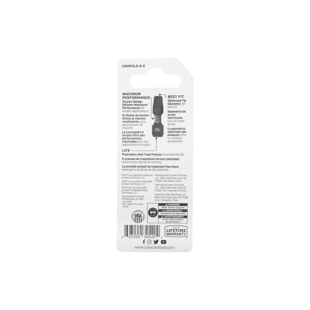 Bit,Vortex,1" Sl6-8,2Pk APEX (CAVB1SL6-8-2)