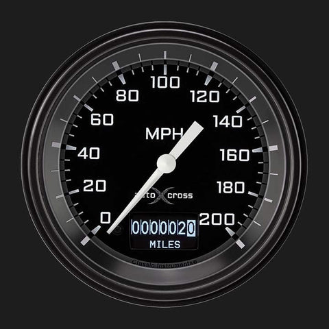 AX57DGBLF Classic Instruments Autocross Gray 3 3/8" Speedometer W/Display