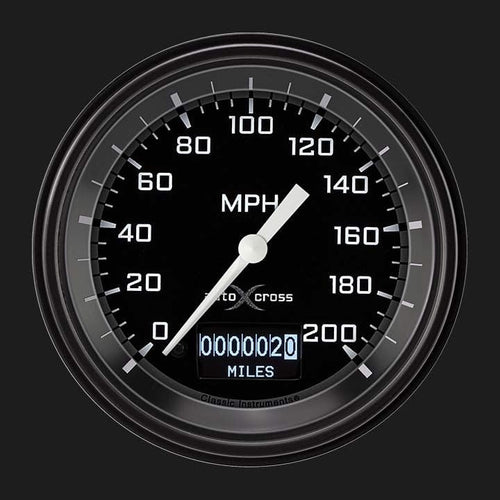 AX57DGBLF Classic Instruments Autocross Gray 3 3/8" Speedometer W/Display