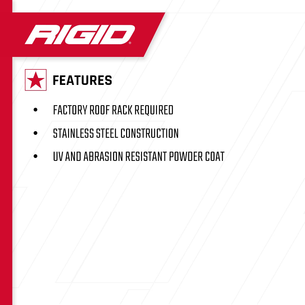 Roof Rack Mount Kit – RIGID INDUSTRIES Fits the 2021 Ford Bronco