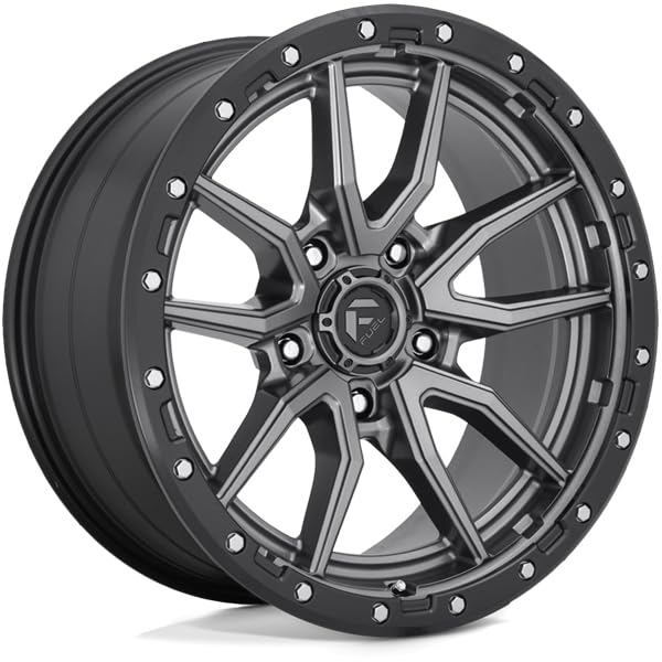 D680 REBEL FUEL OFF-ROAD 18X9, 5X5.5, 4.53, -12mm MATTE GUN METAL BLACK BEAD RING - D6801890B445