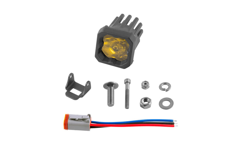 Diode Dynamics SSC1 Sport Standard Yellow LED Pod (one), Spot w/Amber Backlight