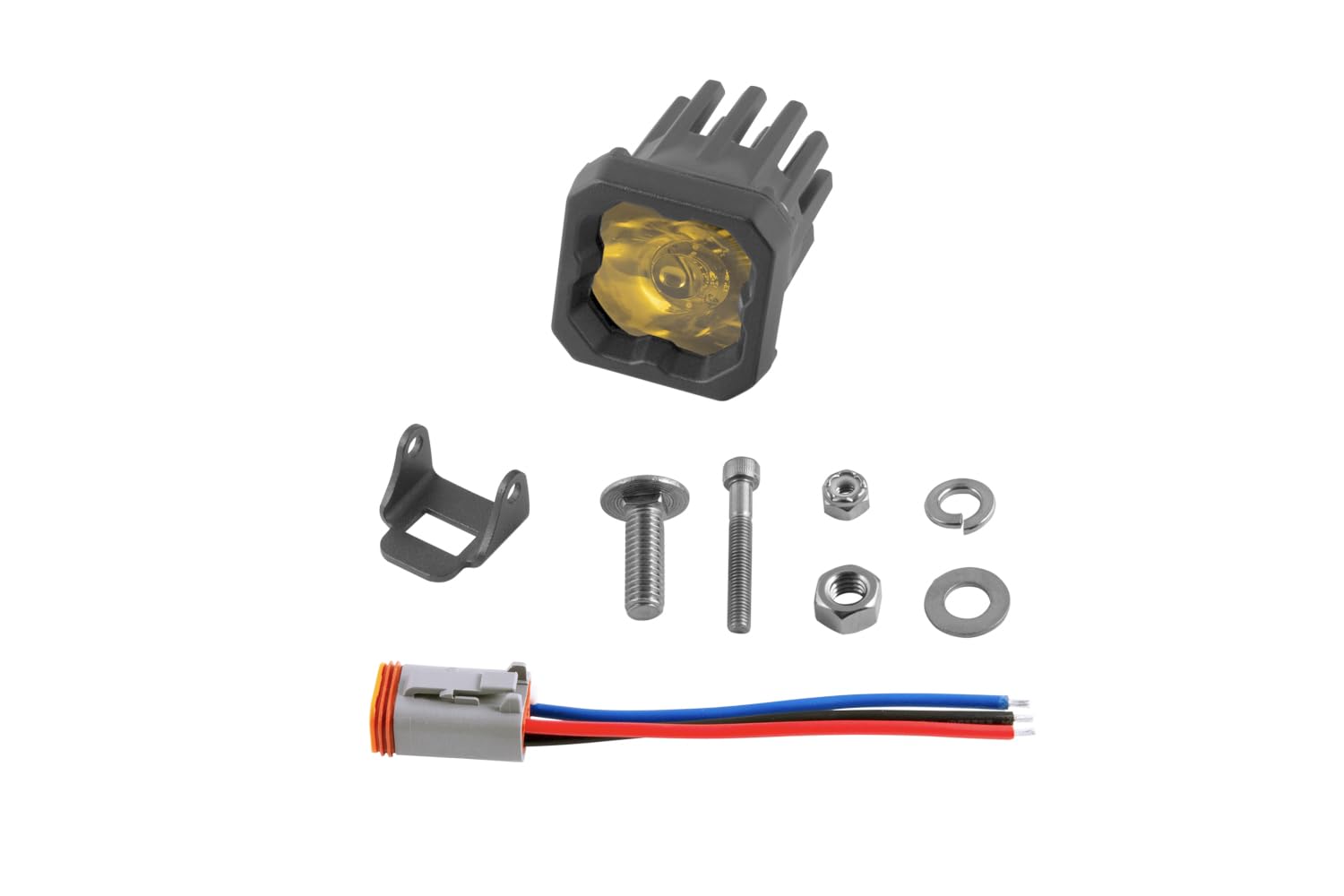 Diode Dynamics SSC1 Sport Yellow Standard LED Pod (one), Flood w/Amber Backlight