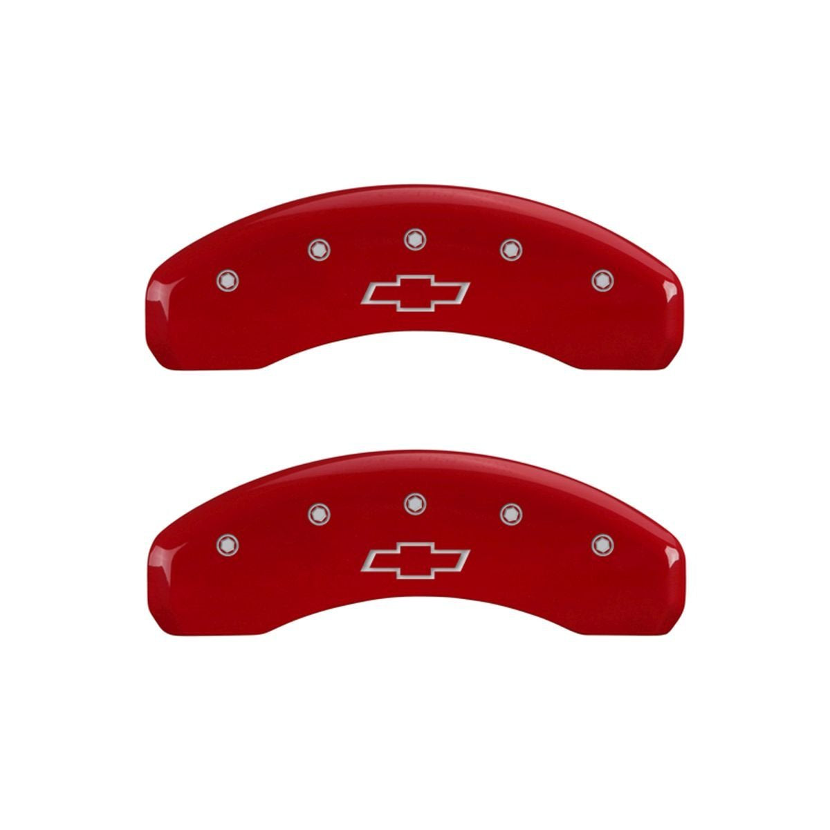 MGP Caliper Covers Bowtie Red 14234SBOWRD - Engraved Front & Rear44; Set of 4