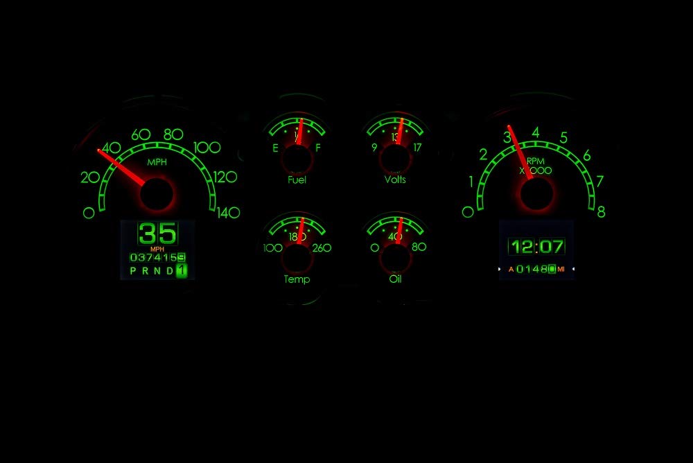 Dakota Digital RTX-86C-MC-X Retrotech Gauge System Compatible with 1986-88 Chevy Monte Carlo Late Design Style