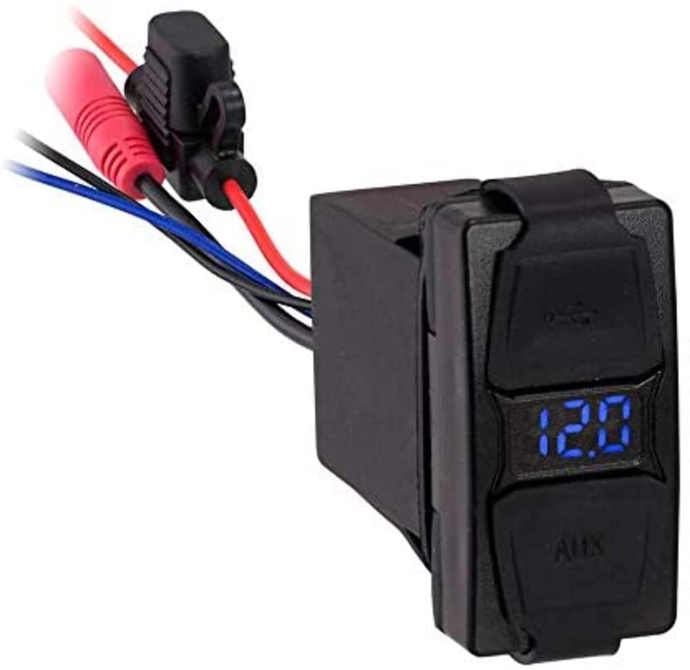 Metra Electronics - 3.5/USB Digital Volt Meter 2.1A/5V (MPS-35USBV) Powersports Products