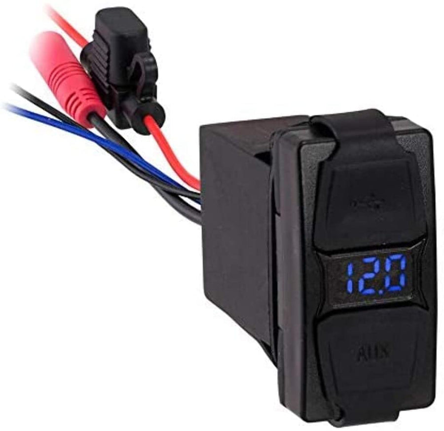 Metra Electronics - 3.5/USB Digital Volt Meter 2.1A/5V (MPS-35USBV) Powersports Products
