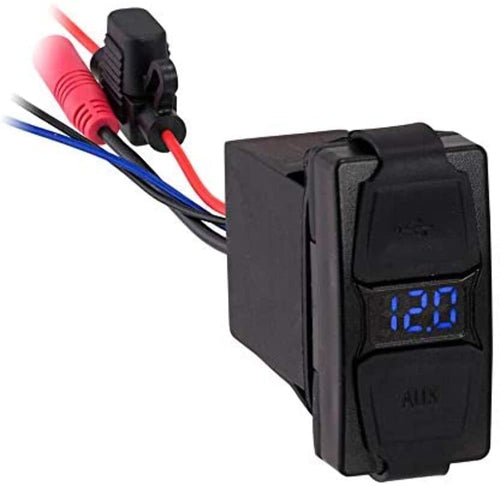 Metra Electronics - 3.5/USB Digital Volt Meter 2.1A/5V (MPS-35USBV) Powersports Products