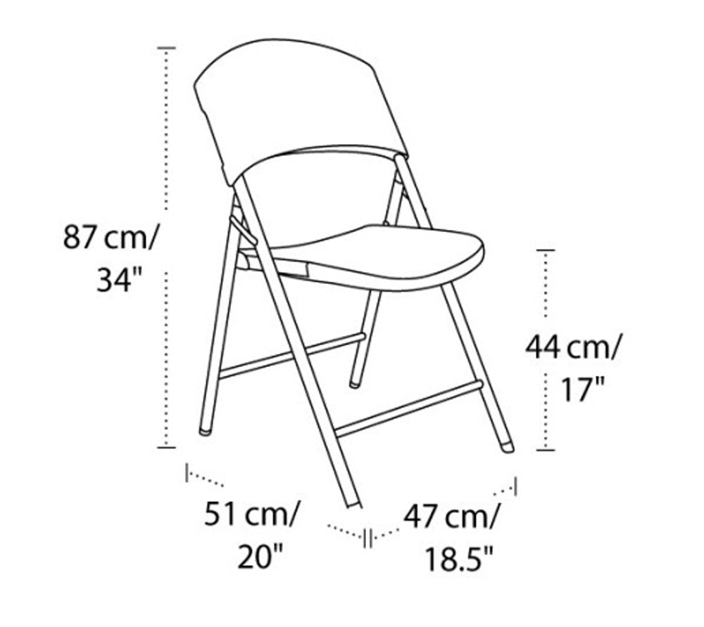 Contoured Lifetime Products Folding Chair, White
