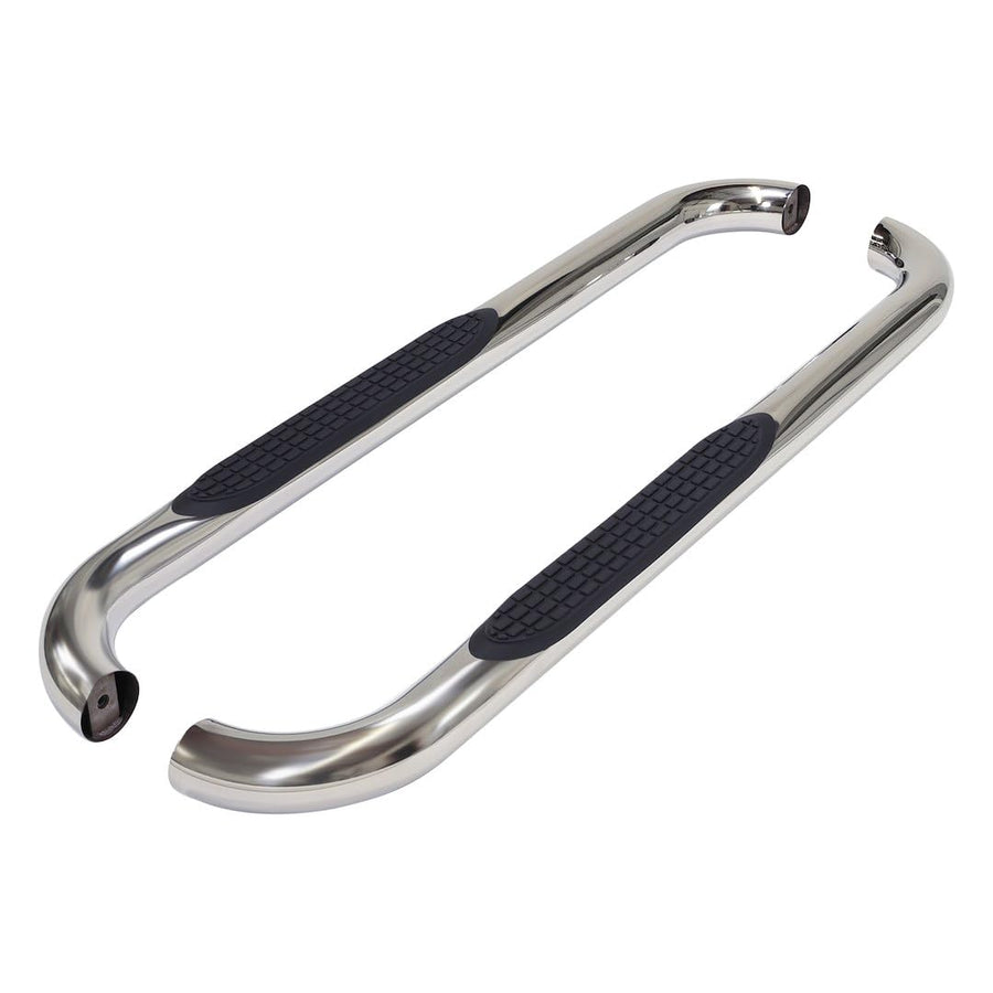 TrailFX Side Steps Nerf Bar Fits Ram 1500 Standard Cab 2011-2018 Polished Stainless Steel 3-Inch Round Bent 60 Degree Running Board Pair Frame Body and Rocker Panel Mount TrailFX A0046S