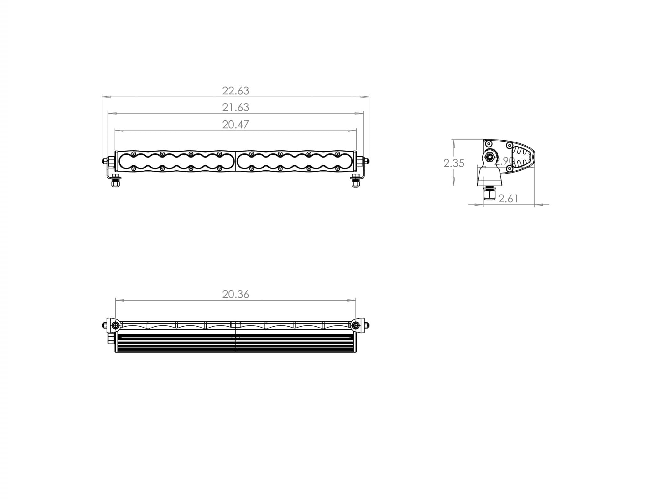 Baja Designs 20" S8 LED Light Bar - Work/Scene Beam - Slim Off-Road LED Light Bar for Trucks, Wranglers, 4x4, UTV, ATV - Amber Backlight (Clear Lens)