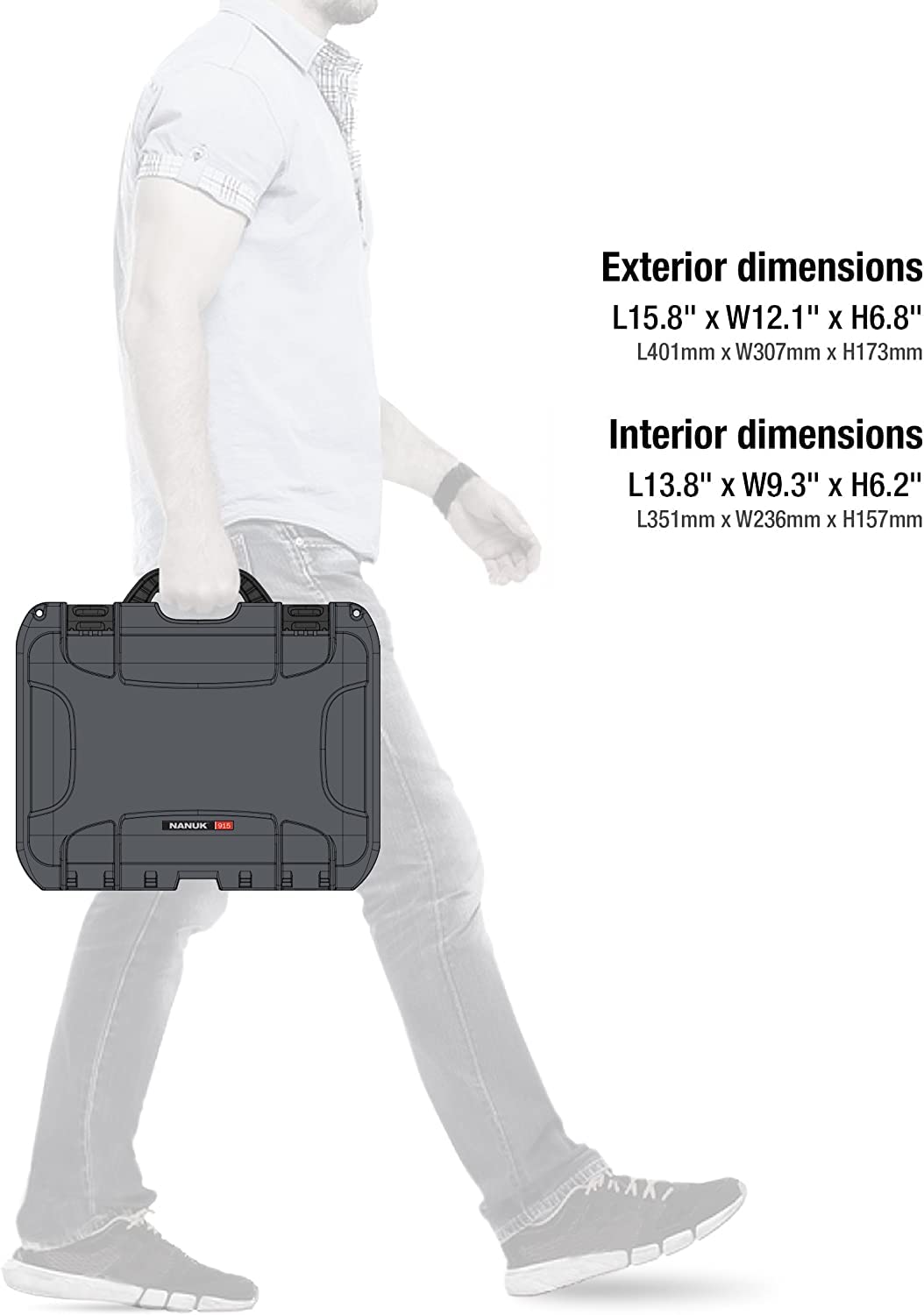 Nanuk Waterproof Hard Case 920 with Custom Foam Insert for DJI Ronin-S 3 Mini - Graphite