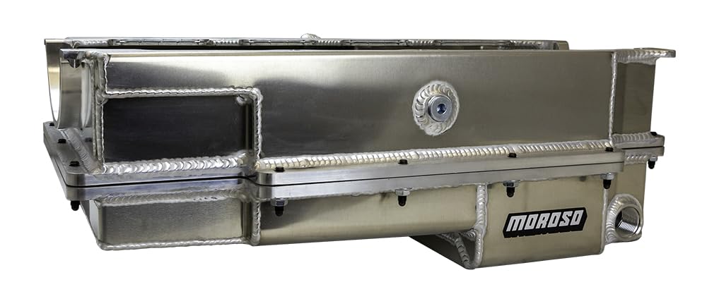 Moroso Aluminum 20377 2 Piece Wet Sump Oil Pan, Fits Big Block Chevy Mark IV, For use w/External Pump