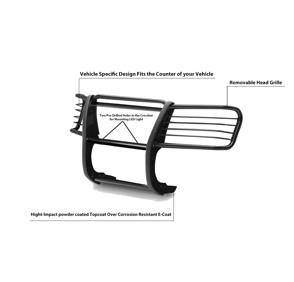 Bumper Guard Black Horse Grille brush Modular Compatible with 1999-2002 Silverado 1500|00-06 Suburban 1500|2000-2006 Tahoe|2000-2006 GMC Yukon|00-06 GMC Yukon XL 1500-17GT23MA