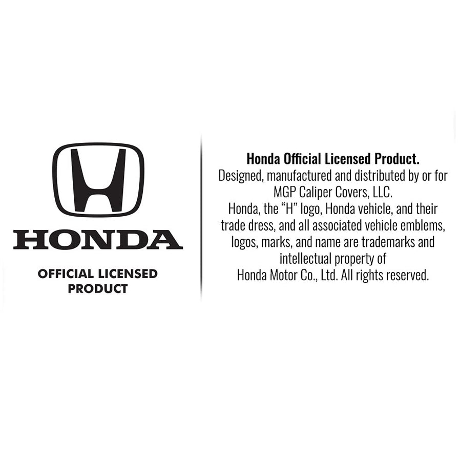 MGP Caliper Covers Black Powder Coat Finish 20196SHONBK Engraved Caliper Cover with Silver Characters, Set of 4 "Honda"