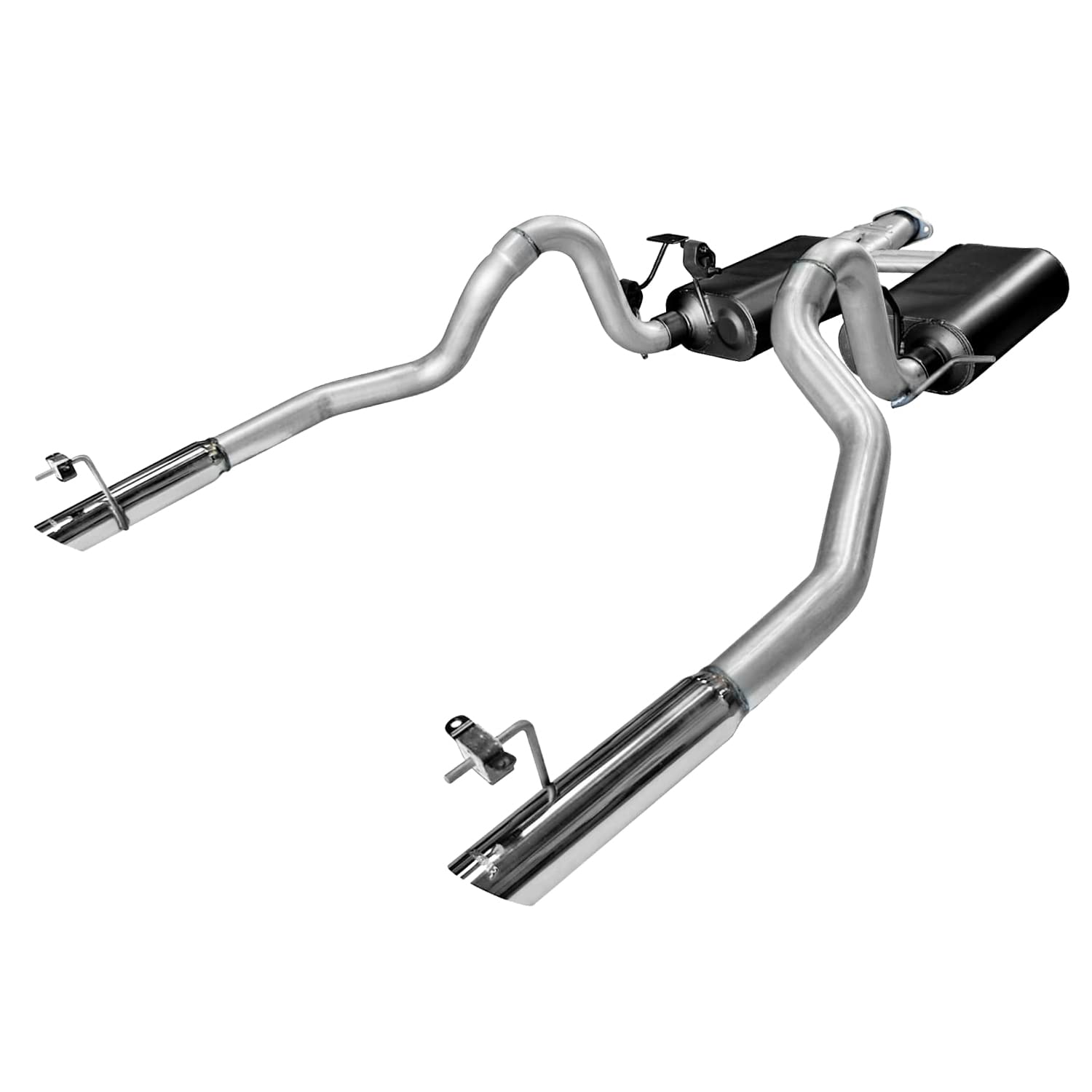 Flowmaster Force II 17275 Cat-Back Exhaust Kit 2.5 Inch Aluminized Steel with Polished Stainless Steel Tips Compatible with 1999-2004 Ford Mustang LX 3.8L V6