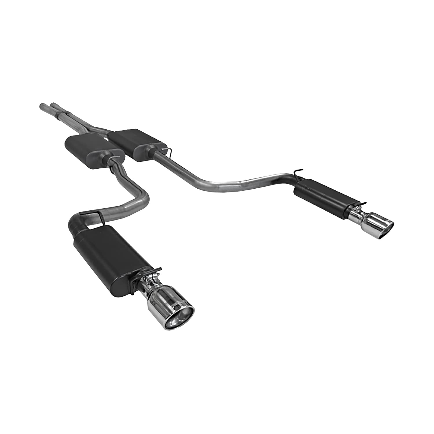 Force II Flowmaster 17405 Cat-Back Exhaust Kit 2.5 Inch Aluminized Steel 4 Inch Polished 304 Stainless Steel Tips Compatible with 2005-2010 Dodge Magnum RT Charger RT Chrysler 300C 5.7L including AWD