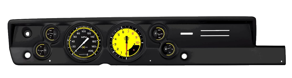 Classic Instruments Autocross Yellow CDPB67AXY51BL Direct Fit 6 Gauge Set Compatible with 1967-1969 Barracuda