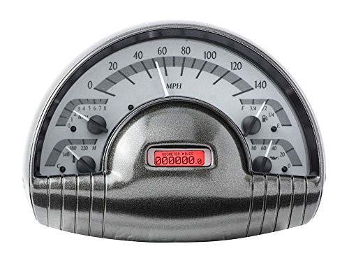 49 50 Oldsmobile Dakota Digital VHX Analog Dash Gauge System Cluster Silver Alloy Red VHX-49O-S-R