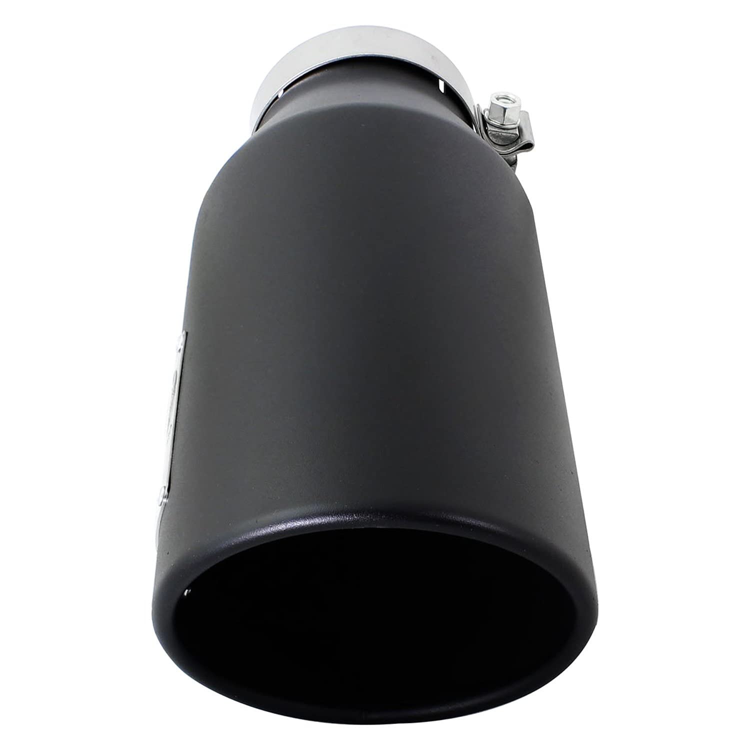 4" Inlet aFe Power 49T40606-B15 x 6" Outlet x 15" Length Stainless Steel Black Bolt-On Exhaust Tip