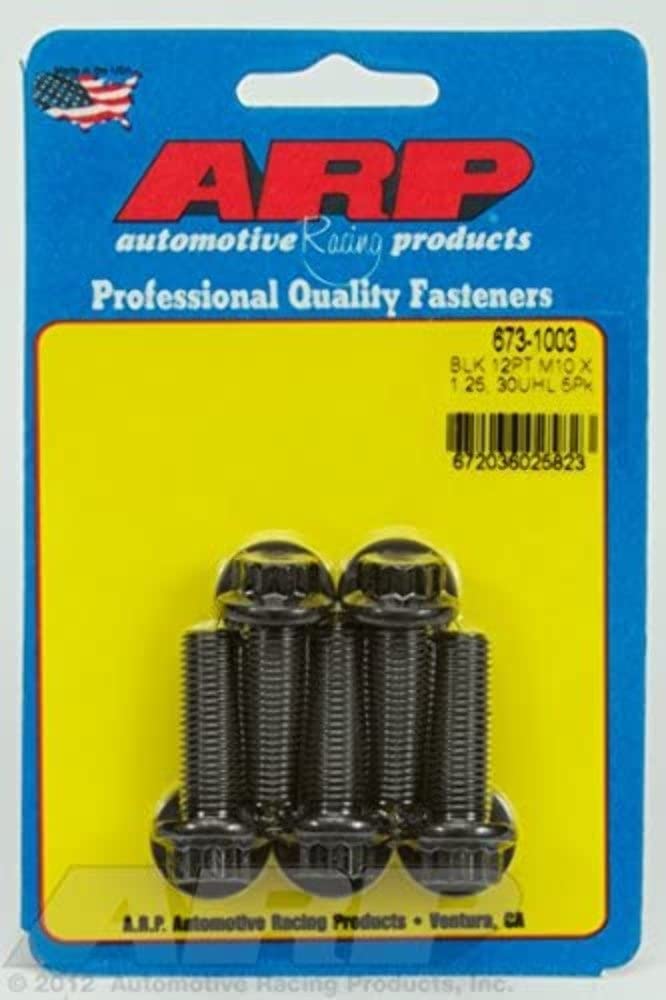 Black Oxide ARP M10 x 1.25 x 30mm 12pt Bolts (Set of 5)