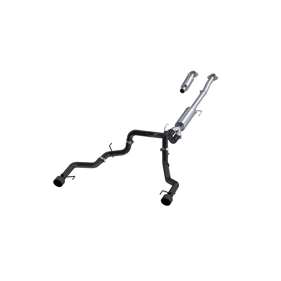 22-23 Ford F150 MBRP T304 5in OD Black Tip Dual Rear Exit 3in Black Coated Cat Back Exhaust