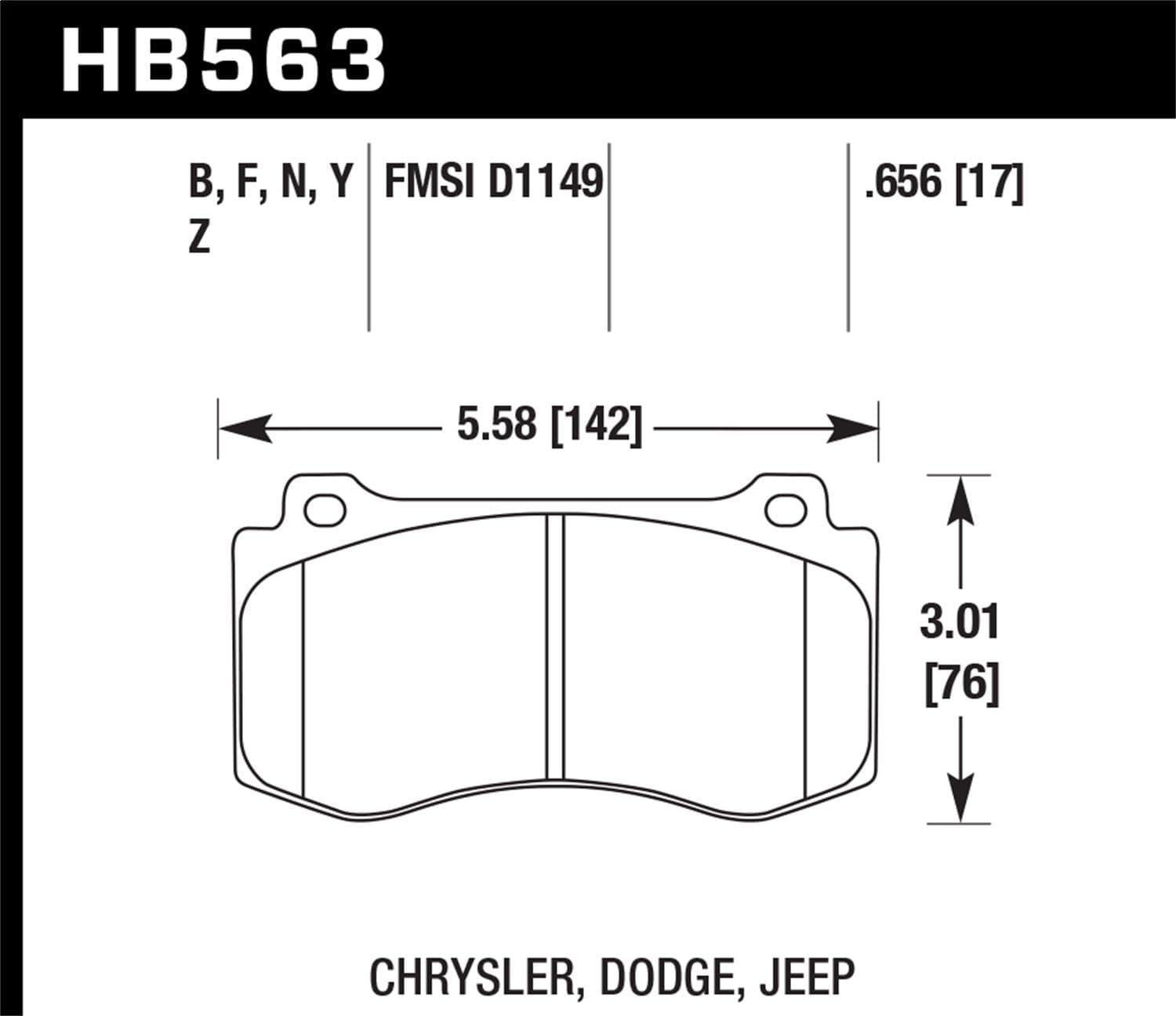 Hawk Performance HPS Performance Street Brake Pads HB563F.656