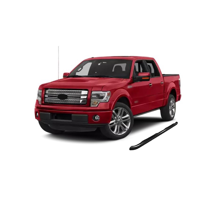3in Black Horse Side Steps Compatible with 2009-2013 Ford F-150-9BFR701A Black