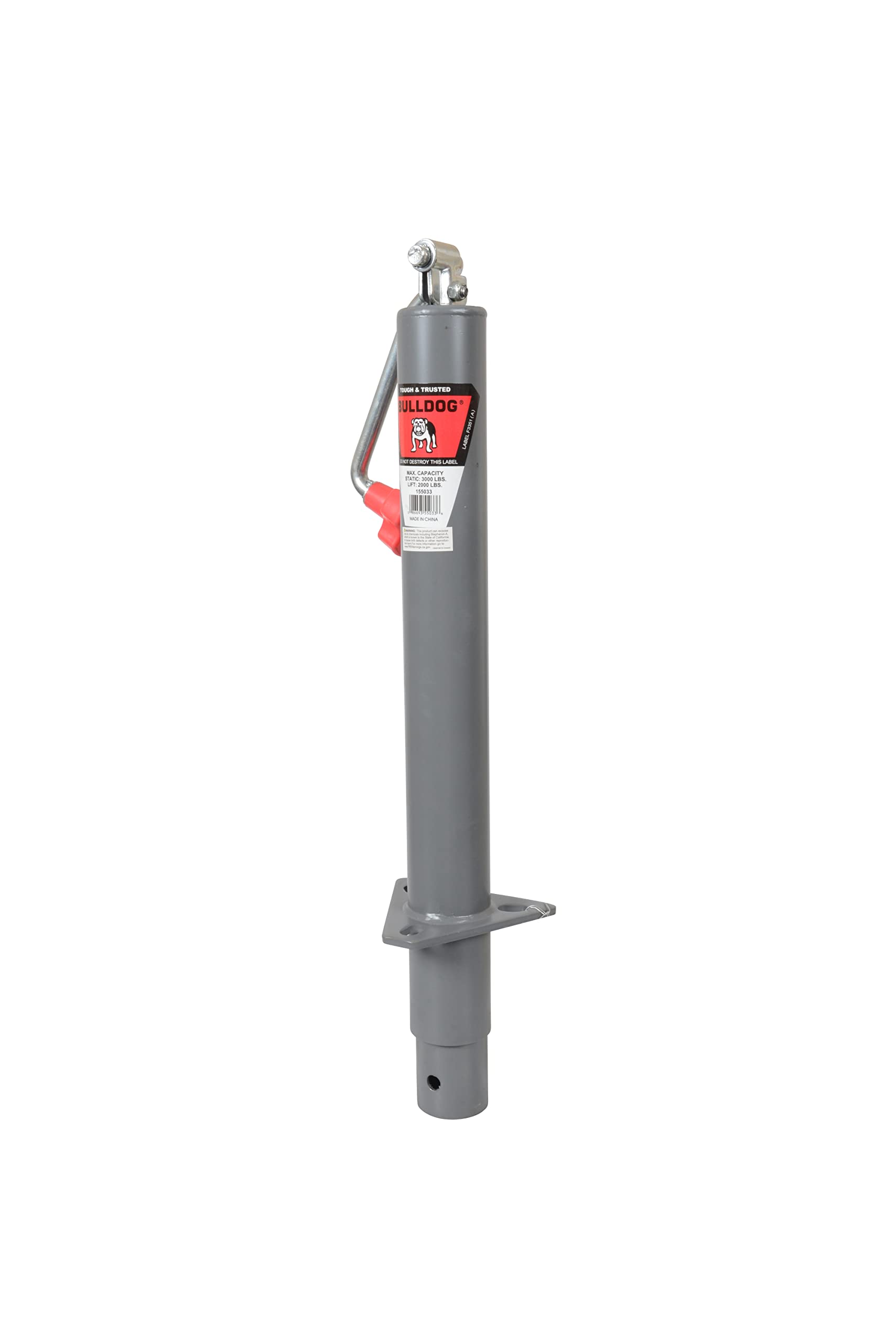 155033 Bulldog Trailer Jack Gray, 2,000 lbs.
