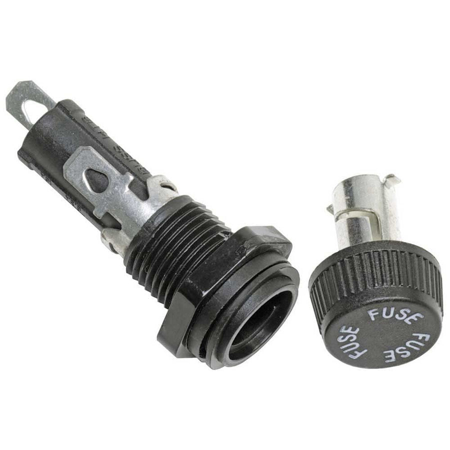 Blue Sea Systems Panel Mount 5021 AGC/MDL Fuse Holder, Black