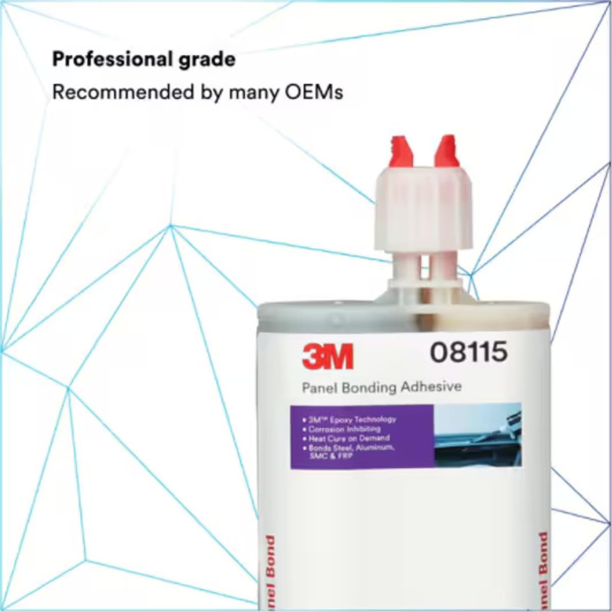 3M 08115 Panel Bonding Adhesive, OEM Recommended Two-Part Epoxy, 200 mL Cartridge, Bonds Metal & Composites for Auto Body Panel Repair (1 Cartridge)