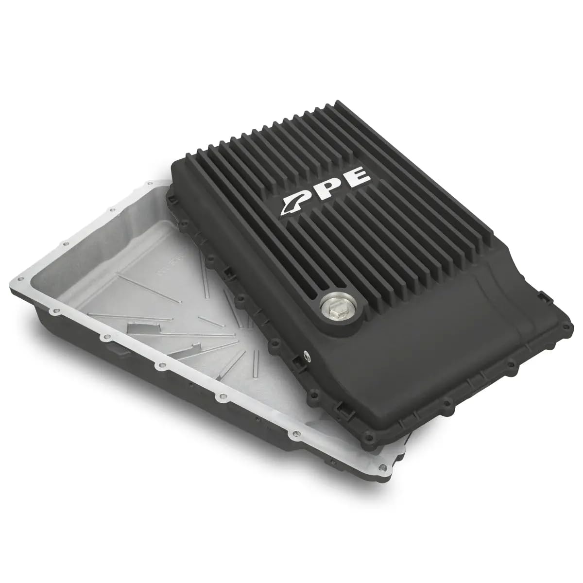 Heavy-Duty Cast Aluminum Pacific Performance Engineering Shallow Transmission Pan (Black) 328053220 Compatible with Ford 2017+ F150, 2019+ Ranger and 2018+ Mustang with 10R80 Transmission