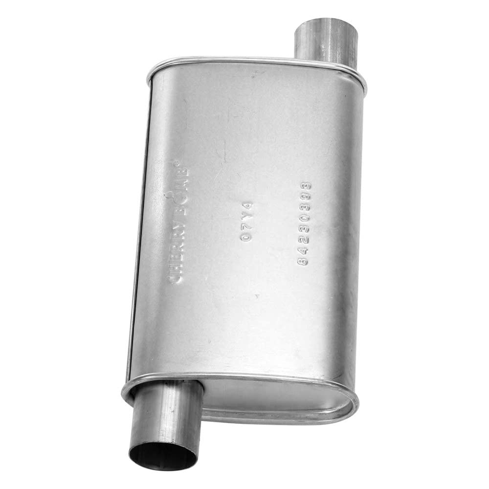 Cherry Bomb 16812CB - Classic Turbo Steel Oval Gray Exhaust Muffler (2.25" Offset ID, 2.25" Offset OD, 13" Length)