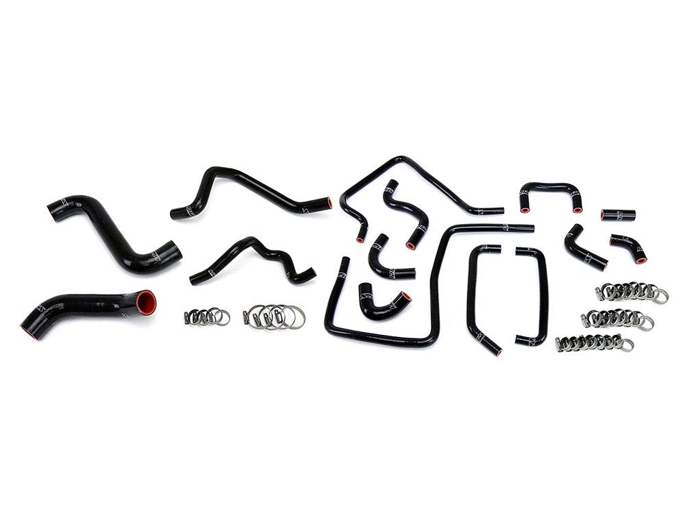 HPS Silicone Black Radiator Heater Ancillary Hoses 15pcs Complete Kit Coolant 57-1814-BLK