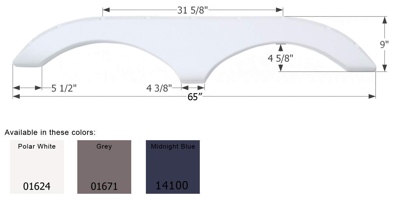 Tandem Axle Fender Skirt ICON 01624 FS770 for Pilgrim - Polar White